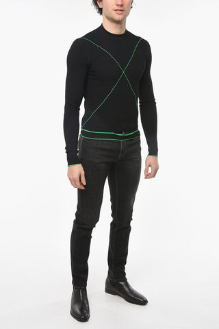 Technoskin Crew-neck T-shirt with Logoed Waistband
