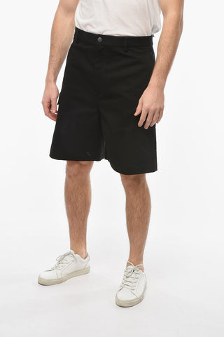 Cotton High-Waisted Cargo Shorts