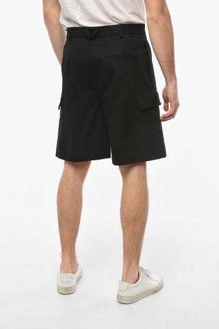 Cotton High-Waisted Cargo Shorts