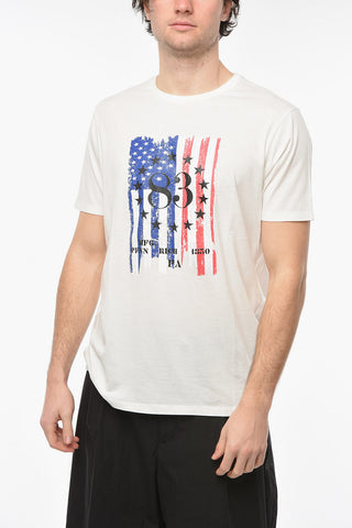 PENN-RICH T-shirt Girocollo FLAG in Cotone con Stampa Frontale