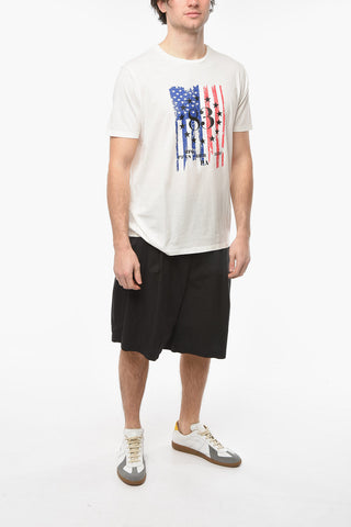 PENN-RICH T-shirt Girocollo FLAG in Cotone con Stampa Frontale