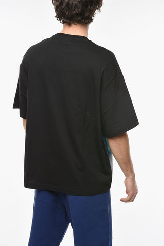 Oversize Crew-neck T-shirt with Graphic Print Allover
