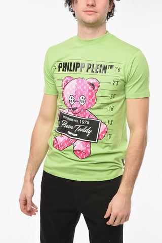 HOMME EST.1978 LIMITED EDITION T-shirt TEDDY BEAR con Stampa Allover e Lettering a Contrasto