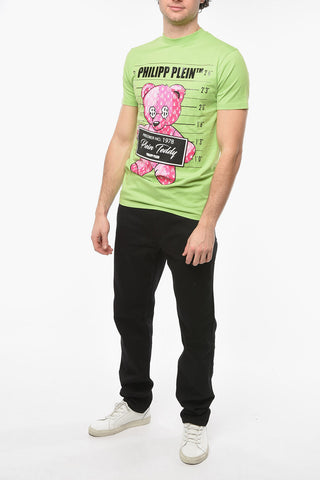 HOMME EST.1978 LIMITED EDITION T-shirt TEDDY BEAR con Stampa Allover e Lettering a Contrasto
