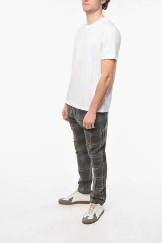 T-shirt Girocollo in Cotone Stretch con Logo sul Retro