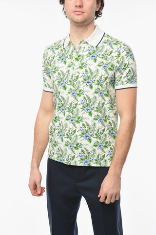 Floral Patterned Piquè Cotton SMITH Polo Shirt