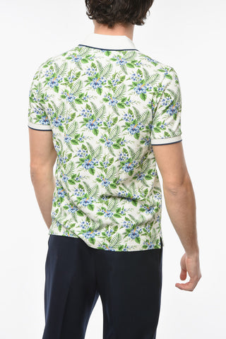 Floral Patterned Piquè Cotton SMITH Polo Shirt