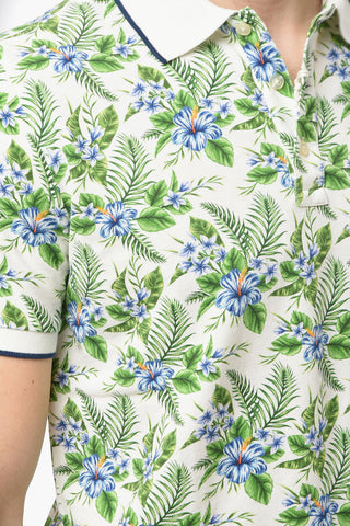 Floral Patterned Piquè Cotton SMITH Polo Shirt
