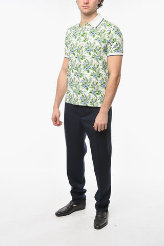 Floral Patterned Piquè Cotton SMITH Polo Shirt
