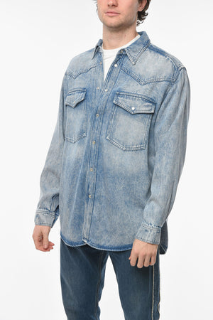 Denim TANEM Shirt with Double Breast-pocket