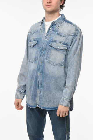 Denim TANEM Shirt with Double Breast-pocket