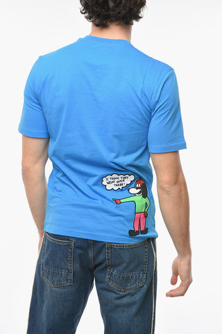 COUTURE ! Crew-neck T-shirt with Moschino Comics Patches and Lettering
