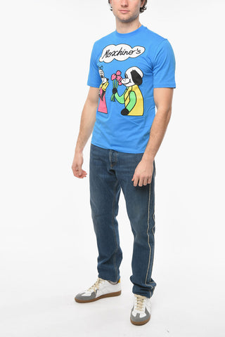 COUTURE ! Crew-neck T-shirt with Moschino Comics Patches and Lettering