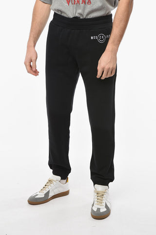 COUTURE ! Fleece Cotton Joggers with Contrasting Logo Lettering