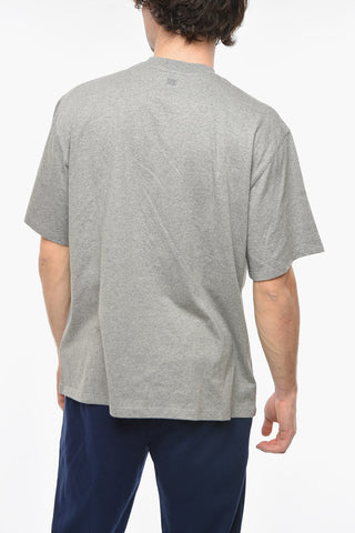 T-shirt Girocollo Oversize con Logo in Lettering