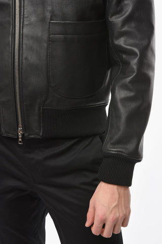 Bomber In Pelle RAOUL Foderato Con Tasche A Toppa