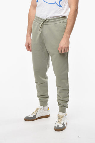 Fleece Cotton Joggers with Drawstring and Mini Embroidery
