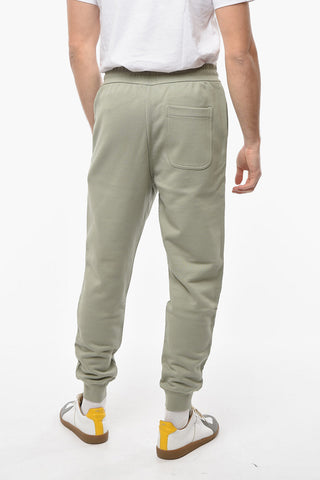 Fleece Cotton Joggers with Drawstring and Mini Embroidery