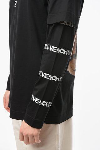 Multilayered T-shirt with Back Maxi Print