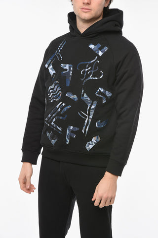 Felpa Hoodie Ricamata con Motivo Fendi Fragment