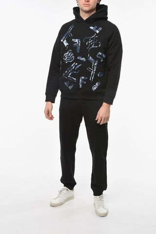 Felpa Hoodie Ricamata con Motivo Fendi Fragment