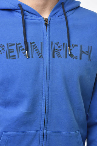 PENN-RICH Felpa Basic a Tinta Unita con Cappuccio
