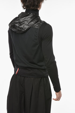 DAY-NAMIC Removable Nylon Vest Mock Neck Sweatshirt