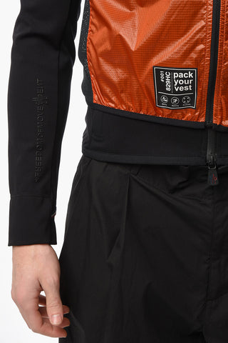 DAY-NAMIC Removable Nylon Vest Mock Neck Sweatshirt
