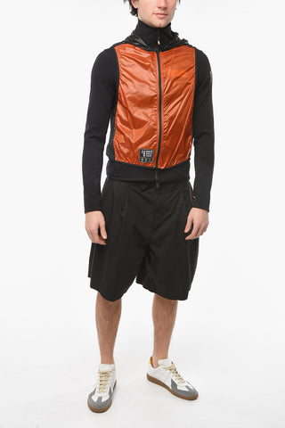 DAY-NAMIC Removable Nylon Vest Mock Neck Sweatshirt