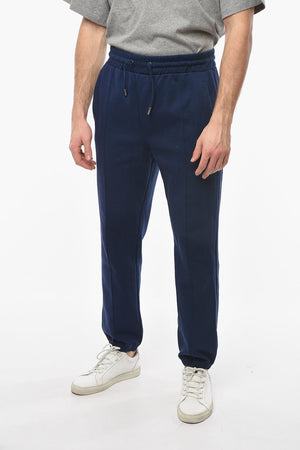 Cotton One-pleat Joggers with Back Logo Print