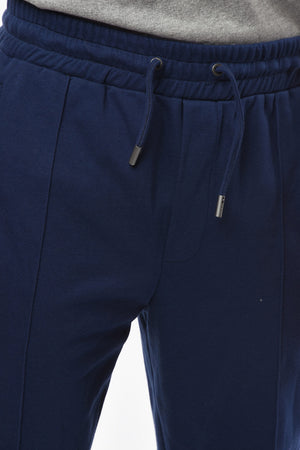 Cotton One-pleat Joggers with Back Logo Print