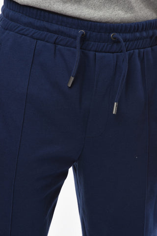 Cotton One-pleat Joggers with Back Logo Print