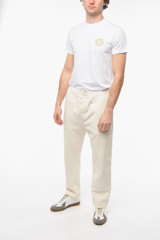 Joggers in Cotone Garzato con Elastico in Vita