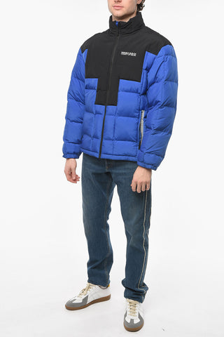 Zipped Pocket CROSS BLOCK Padded Jacket