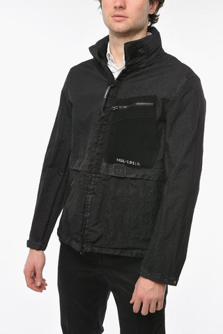 Hooded Windbreaker With Hidden Hood