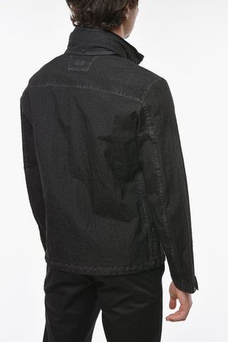 Hooded Windbreaker With Hidden Hood
