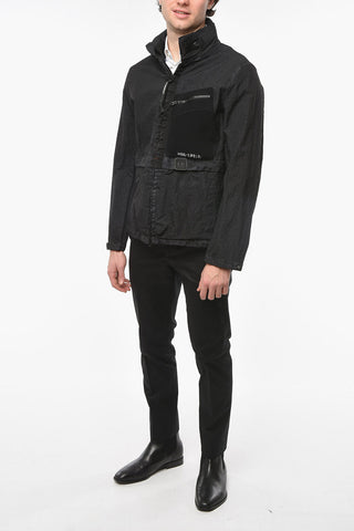 Hooded Windbreaker With Hidden Hood