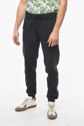 Joggers in Jersey di Cotone con Coulisse e Tasche con Zip