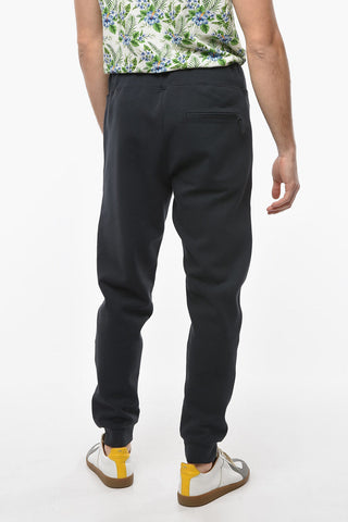 Joggers in Jersey di Cotone con Coulisse e Tasche con Zip