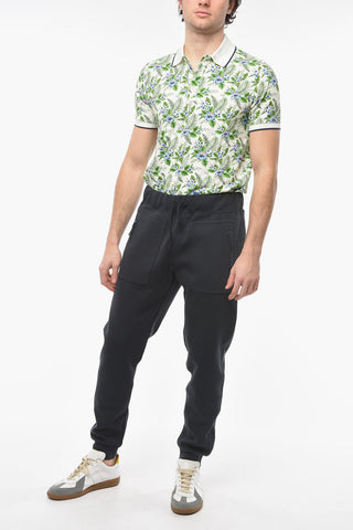 Joggers in Jersey di Cotone con Coulisse e Tasche con Zip
