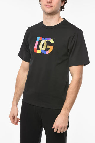 T-shirt Girocollo con Maxi Logo Multicolor