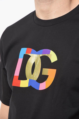 T-shirt Girocollo con Maxi Logo Multicolor
