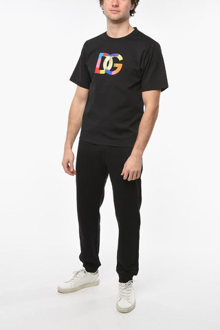 T-shirt Girocollo con Maxi Logo Multicolor