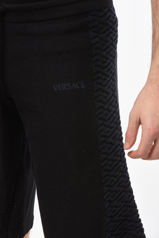 Shorts con Motivo La Greca e Logo in Lettering