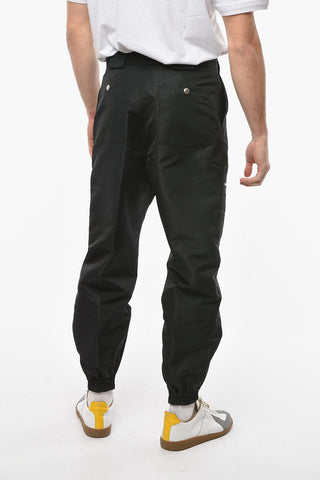 Pantaloni Cargo in Nylon con Elastico alla Caviglia