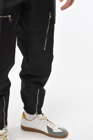 Pantaloni Cargo in Nylon con Elastico alla Caviglia