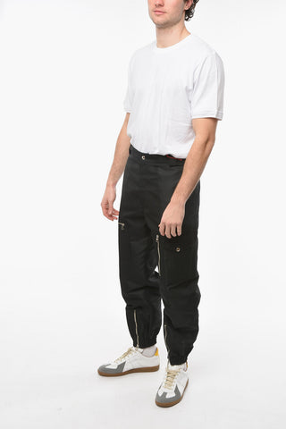 Pantaloni Cargo in Nylon con Elastico alla Caviglia