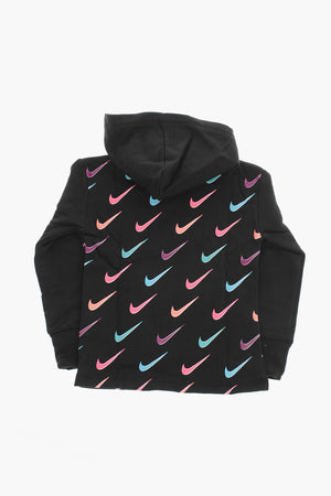 Kapuzensweatshirt aus gebürsteter Baumwolle mit Allover-Logo-Print