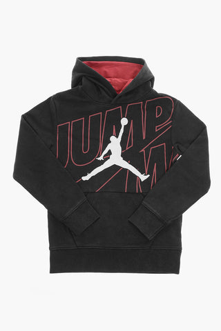 AIR JORDAN Maxi Logo Printed Front Acid Wah Effect Hoodie