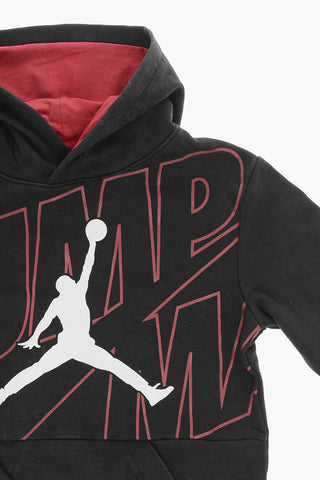 AIR JORDAN Maxi Logo Printed Front Acid Wah Effect Hoodie
